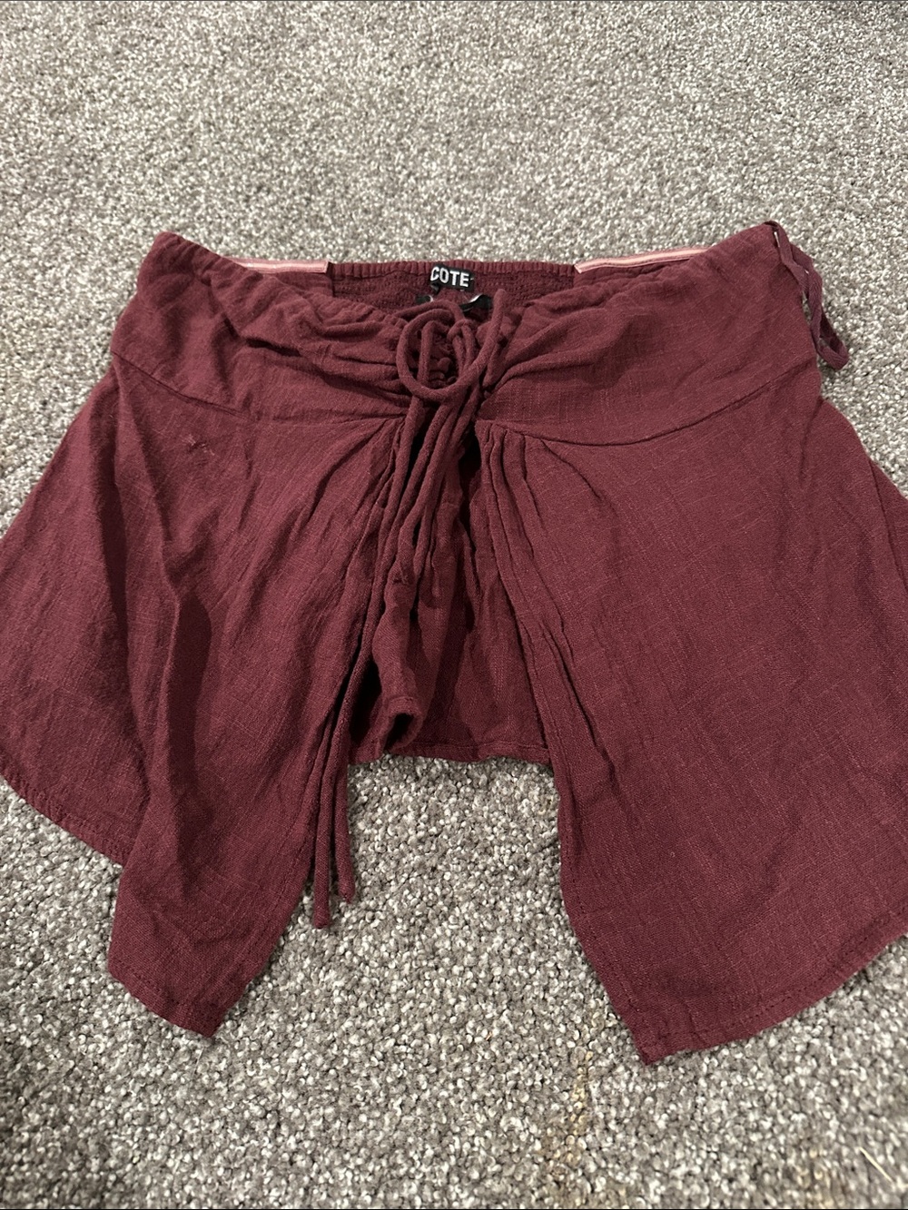 Cote Women's Drawstring Burgundy Top
